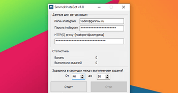 SmmokInstaBot 3.4 by mospanoff – программа для автоматизации действий на smmok-in.ru