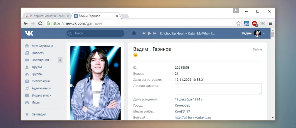 Дополнительная информация в профиле ВКонтакте при помощи FlyVK
