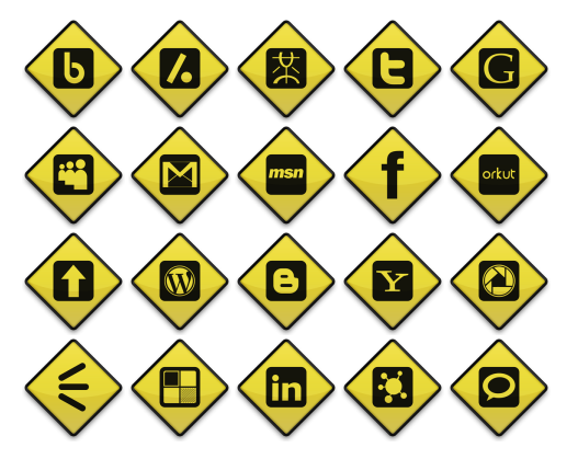 Иконки Yellow Road Sign от Mysitemyway Design Team