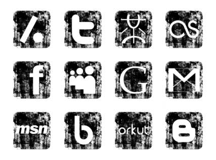 Иконки Grunge Social Media от Mysitemyway Design Team