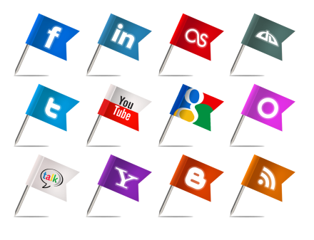 Иконки Flag Social Media Icons Set от Designers Digest