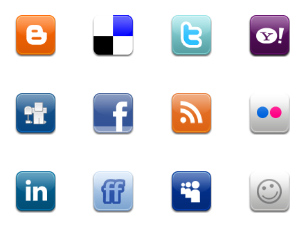 Иконки Aquaticus Social - 30 Web 2.0 Icons