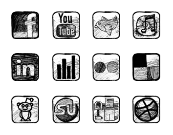 Иконки Sketchy Social Media Icons от BuildInternet