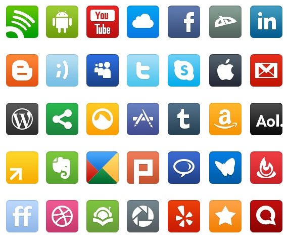 Иконки WPZOOM Social Networking Icon Set от David Ferreira