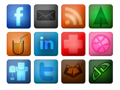 Иконки Glowing Social Network Icons от Aaron Nichols
