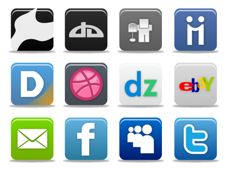 Иконки Pretty social media icons от Custom Icon