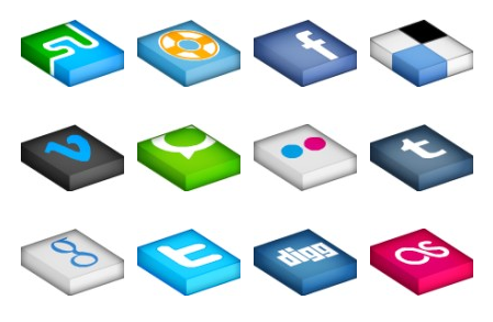 Иконки Isometrica Social Icons от Arcnerva.com