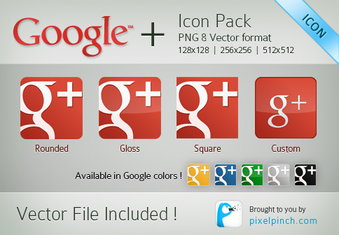 Иконки с новым логотипом Google+