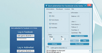 Sbot Addmefast for Facebook 2.0.2 beta – бот для выполнения заданий Facebook