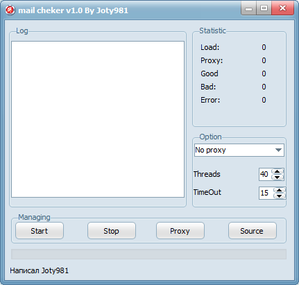 Mail Checker 1.0 by Joty981 – чекер аккаунтов для Mail.ru и Мой Мир Mail Checker 1.0 by Joty981 – чекер аккаунтов для Mail.ru и Мой Мир