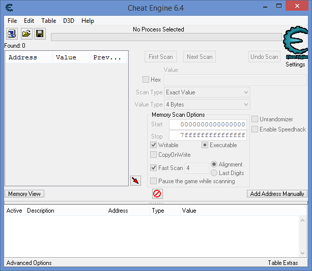 Cheat Engine 6.4 – программа для накрутки значений в играх и приложениях Cheat Engine 6.4 – программа для накрутки значений в играх и приложениях