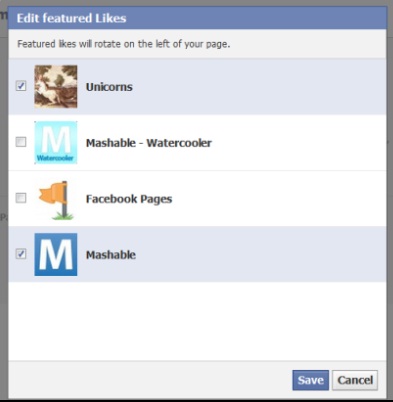 Создание списка рекомендуемых страниц в Facebook