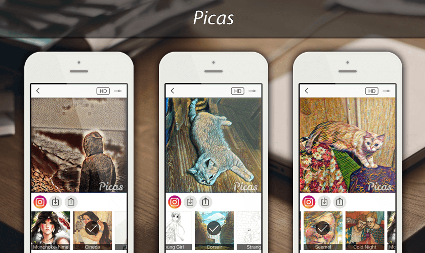 Мобильный фоторедактор Picas